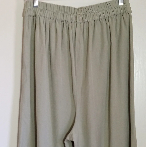 Japna sage green linen blend wide leg pants with fabric tie belt women's size L - Picture 6 of 7